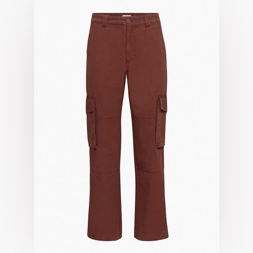 Aritzia Tna troop cargo pants in dark maroon size 0